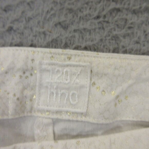 120% Lino Womens Linen Blend Pants size 42 Metallic Trousers Resort Island Coast - Picture 3 of 11